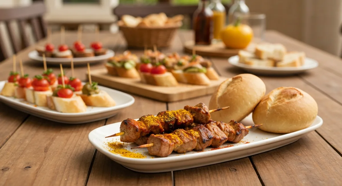 Pinchitos morunos especiados a la brasa con limón